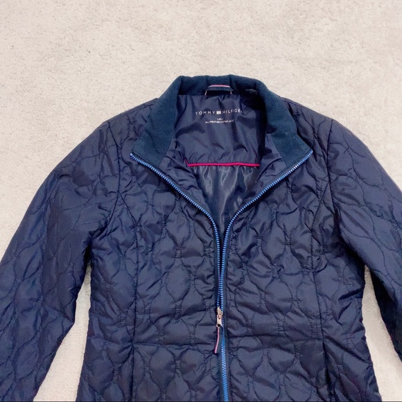 Tommy Hilfiger Navy Blue Quilted Coat Jacket S - Picture 7 of 11